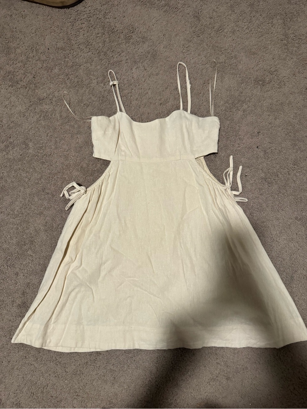 STATE from Dillards Cream Cut Out Sundress with Slim Straps